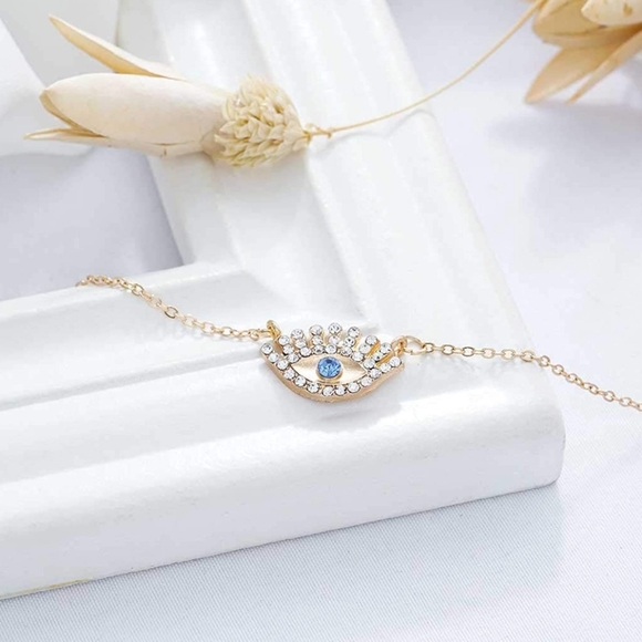 Gold Tone Star Eye Layered Necklace - Picture 4 of 6